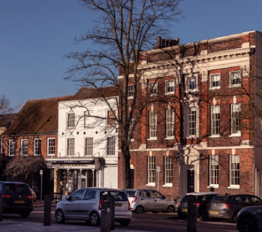 Baldock buildings in the sun