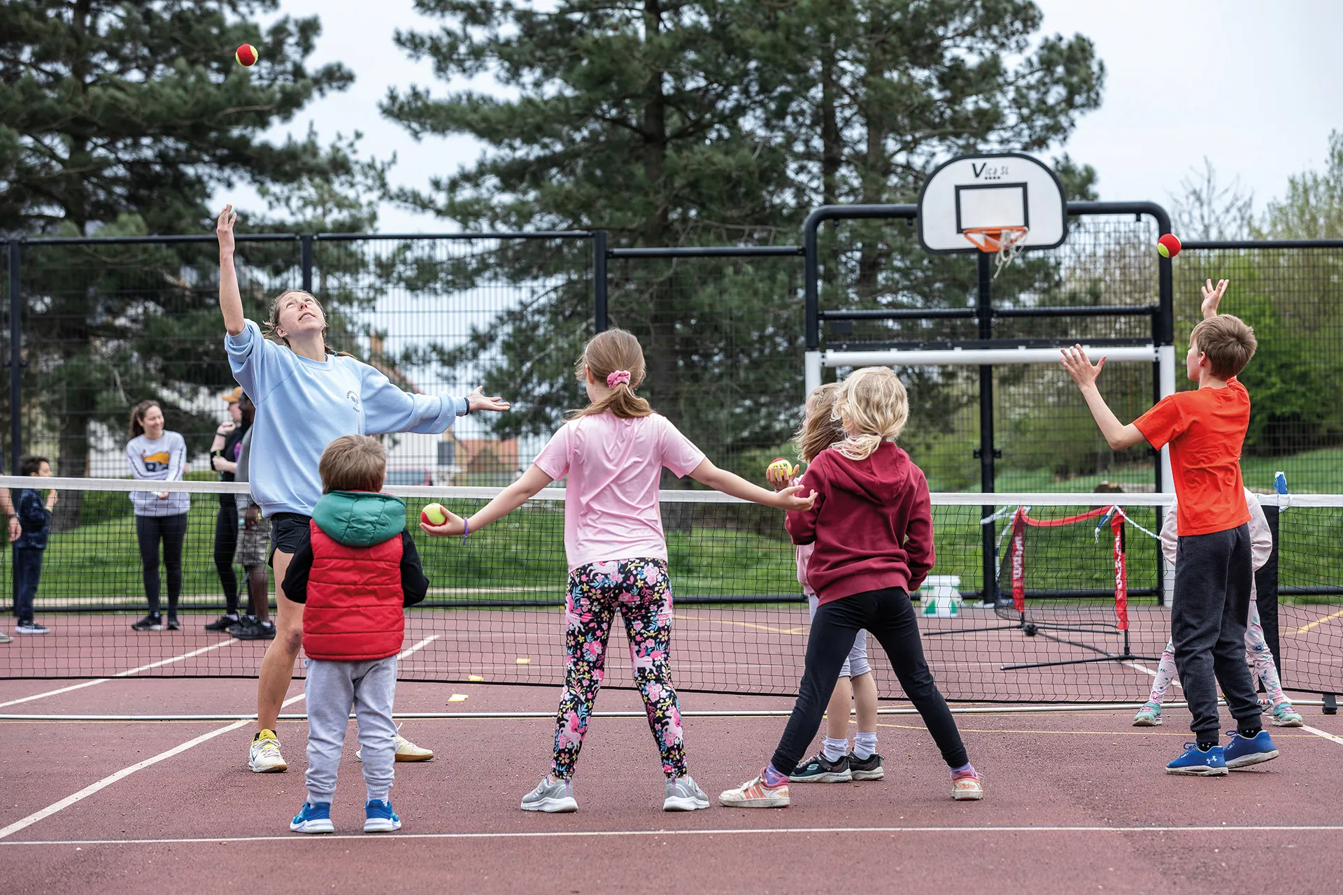 Children enjoying tennis activation day